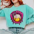 Baseball Drip Pink Glove Respect The Drip Youth Boys Girls Comfort Colors Sweatshirt Butter
