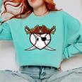 Baseball Heart Pirate Hat Crossed Swords Men Boys Kids Youth Comfort Colors Sweatshirt Butter Baseball Heart Pirate Hat Crossed Swords Men Boys Kids Youth Comfort Colors Sweatshirt Butter