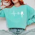 Baseball Heartbeat Pitcher Position Simple Line Art Comfort Colors Sweatshirt Butter