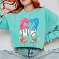 Baseball Ice Cream Drip 67 Hands Six Seven Boys Comfort Colors Sweatshirt Butter