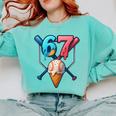 Baseball Ice Cream Drip 67 Six Seven Gen Alpha Slang Meme Comfort Colors Sweatshirt Butter Baseball Ice Cream Drip 67 Six Seven Gen Alpha Slang Meme Comfort Colors Sweatshirt Butter