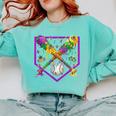 Baseball Ice Cream Drip Boys Mardi Gras Carnival Party Mask Comfort Colors Sweatshirt Butter Baseball Ice Cream Drip Boys Mardi Gras Carnival Party Mask Comfort Colors Sweatshirt Butter