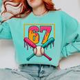 Baseball Ice Cream Drip Number 67 Player 67th Birthday Premium Tri-Blend Comfort Colors Sweatshirt Butter Baseball Ice Cream Drip Number 67 Player 67th Birthday Premium Tri-Blend Comfort Colors Sweatshirt Butter