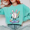 Baseball Ice Cream Drip Youth Boys Cute Easter Sports Comfort Colors Sweatshirt Butter