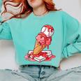 Baseball Ice Cream Drip Youth Strawberry Baseball Red Comfort Colors Sweatshirt Butter Baseball Ice Cream Drip Youth Strawberry Baseball Red Comfort Colors Sweatshirt Butter