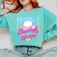 Baseball Life Lifestyle Home Plate Ice Cream Drip Men Boys Comfort Colors Sweatshirt Butter