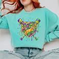 Baseball Mardi Gras Home Plate Ice Cream Drip Carnival Mask Comfort Colors Sweatshirt Butter Baseball Mardi Gras Home Plate Ice Cream Drip Carnival Mask Comfort Colors Sweatshirt Butter