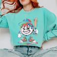 Baseball Mascot Attitude Graffiti Splash Bat Cap Comfort Colors Sweatshirt Butter Baseball Mascot Attitude Graffiti Splash Bat Cap Comfort Colors Sweatshirt Butter