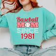 Baseball Mom Since 1981 Comfort Colors Sweatshirt Butter