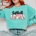 Baseball Mom Coquette Women Girls Baseball Mama Comfort Colors Sweatshirt Butter