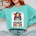 Baseball Mom Game Day Messy Bun Leopard Mother's Day Comfort Colors Sweatshirt Butter Baseball Mom Game Day Messy Bun Leopard Mother's Day Comfort Colors Sweatshirt Butter