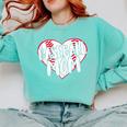 Baseball Mom Heart Comfort Colors Sweatshirt Butter