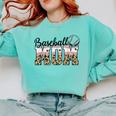 Baseball Mom Leopard Game Day Vibes Baseball Mama Comfort Colors Sweatshirt Butter