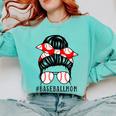 Baseball Mom Leopard Messy Bun Game Day Comfort Colors Sweatshirt Butter Baseball Mom Leopard Messy Bun Game Day Comfort Colors Sweatshirt Butter