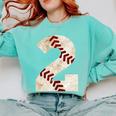 Baseball Mom Baseball Parent Number Two Baseball Gear 2 Comfort Colors Sweatshirt Butter