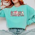 Baseball Mom With Pink Bow Comfort Colors Sweatshirt Butter Baseball Mom With Pink Bow Comfort Colors Sweatshirt Butter