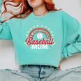 Baseball Mom Rainbow Great Team Mom Premium Comfort Colors Sweatshirt Butter