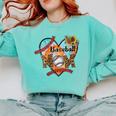 Baseball Mom Valentine Leopard Heart Softball Mother's Day Comfort Colors Sweatshirt Butter Baseball Mom Valentine Leopard Heart Softball Mother's Day Comfort Colors Sweatshirt Butter