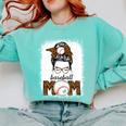 Baseball Mom Women Messy Bun Leopard Mother's Day Comfort Colors Sweatshirt Butter Baseball Mom Women Messy Bun Leopard Mother's Day Comfort Colors Sweatshirt Butter