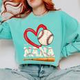 Baseball Nana Baseball Heart Family Matching Comfort Colors Sweatshirt Butter