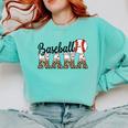 Baseball Nana Women BallPark Nana Baseball Mom Mother's Day Comfort Colors Sweatshirt Butter