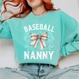 Baseball Nanny Baseball Coquette Bow Comfort Colors Sweatshirt Butter Baseball Nanny Baseball Coquette Bow Comfort Colors Sweatshirt Butter