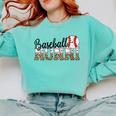 Baseball Nonni Women BallPark Nonni Baseball Mom Comfort Colors Sweatshirt Butter