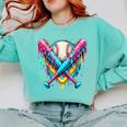 Baseball Player Ice Cream Drip Comfort Colors Sweatshirt Butter