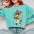 Baseball Player Mardi Gras Alligator Carnival Costume Beads Comfort Colors Sweatshirt Butter Baseball Player Mardi Gras Alligator Carnival Costume Beads Comfort Colors Sweatshirt Butter