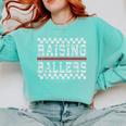 Baseball Player Raising Ballers Game Day Respect The Drip Comfort Colors Sweatshirt Butter