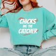 Baseball Seams Chicks Dig The Catcher Comfort Colors Sweatshirt Butter Baseball Seams Chicks Dig The Catcher Comfort Colors Sweatshirt Butter