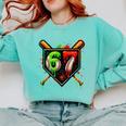 Baseball Six Seven 67 Meme Ice Cream Drip Xmas Women Men Comfort Colors Sweatshirt Butter