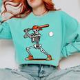 Baseball Skeleton Spooky Boys Halloween Baseball Player Comfort Colors Sweatshirt Butter Baseball Skeleton Spooky Boys Halloween Baseball Player Comfort Colors Sweatshirt Butter
