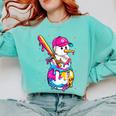 Baseball Snowman Drip Christmas Baseball Boys Men Kids Comfort Colors Sweatshirt Butter