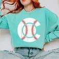 Baseball Sport Player Graphic Monogram Initial Letter C Comfort Colors Sweatshirt Butter Baseball Sport Player Graphic Monogram Initial Letter C Comfort Colors Sweatshirt Butter