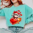 Baseball Valentine's Day Drip Ice Cream Team Comfort Colors Sweatshirt Butter