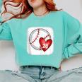Bleached Custom Baseball Mom Number 20 Heart For Mom Comfort Colors Sweatshirt Butter