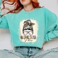 Bleached Messy Bun Game Day Vibes Baseball Mom Game Day Comfort Colors Sweatshirt Butter Bleached Messy Bun Game Day Vibes Baseball Mom Game Day Comfort Colors Sweatshirt Butter