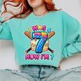 Blue Checkered I Was 6 Now I'm 7 Birthday Cake Baseball Drip Comfort Colors Sweatshirt Butter Blue Checkered I Was 6 Now I'm 7 Birthday Cake Baseball Drip Comfort Colors Sweatshirt Butter