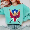 Boricua Puerto Rico Baseball Coqui Frog Pava Hat Fan Comfort Colors Sweatshirt Butter