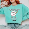 My Boy Might Not Always Swing Humors Baseball Mom Comfort Colors Sweatshirt Butter My Boy Might Not Always Swing Humors Baseball Mom Comfort Colors Sweatshirt Butter