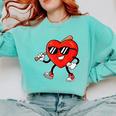 Boy Valentines Day Heart Love Baseball Boys Men Kids Comfort Colors Sweatshirt Butter