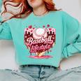 Boys Valentine Baseball Lifestyle Home Plate Ice-Cream Drip Comfort Colors Sweatshirt Butter