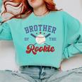 Brother Of Rookie 1st Birthday Baseball Boy Family Matching Comfort Colors Sweatshirt Butter