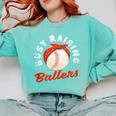 Busy Raising Ballers Baseball Mom Sons Comfort Colors Sweatshirt Butter Busy Raising Ballers Baseball Mom Sons Comfort Colors Sweatshirt Butter