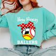 Busy Raising Ballers Baseball Softball Soccer Mom Premium Tri-Blend Comfort Colors Sweatshirt Butter