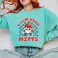 Calm Your Mitts Baseball Mom Sport Lover Comfort Colors Sweatshirt Butter