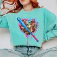 Camo Baseball Heart Drip Valentine Baseball Icecream Boys Comfort Colors Sweatshirt Butter