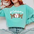 Catcher Mom Baseball Mom Leopard Game Day Comfort Colors Sweatshirt Butter Catcher Mom Baseball Mom Leopard Game Day Comfort Colors Sweatshirt Butter