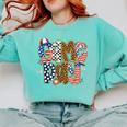 Checkered Leopard Game Day Baseball Men Women Kids Comfort Colors Sweatshirt Butter